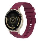 For Garmin Venu 3S Wavy Dotted Stitched 18mm Silicone Watch Band(Wine Red) - 1