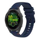 For Garmin Forerunner 265S Wavy Dotted Stitched 18mm Silicone Watch Band(Navy Blue) - 1