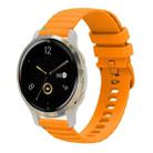 For Garmin Venu 2S Wavy Dotted Stitched 18mm Silicone Watch Band(Amber Yellow) - 1