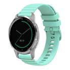 For Garmin Active S Wavy Dotted Stitched 18mm Silicone Watch Band(Teal Green) - 1