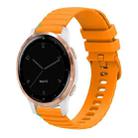 For Garmin Vivoactive 4S Wavy Dotted Stitched 18mm Silicone Watch Band(Amber Yellow) - 1