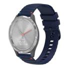 For Garmin Vivomove 3S Wavy Dotted Stitched 18mm Silicone Watch Band(Navy Blue) - 1