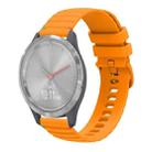 For Garmin Vivomove 3S Wavy Dotted Stitched 18mm Silicone Watch Band(Amber Yellow) - 1