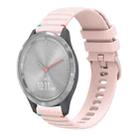 For Garmin Vivomove 3S Wavy Dotted Stitched 18mm Silicone Watch Band(Rose Pink) - 1