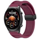 For Honor Watch GS 4 Window Blind Magnetic Buckle 22mm Silicone Watch Band(Wine Red) - 1