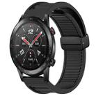 For Honor Watch GS 3i Window Blind Magnetic Buckle 22mm Silicone Watch Band(Black) - 1