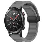 For Honor Watch GS 3i Window Blind Magnetic Buckle 22mm Silicone Watch Band(Dark Grey) - 1