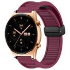 For Honor Watch GS 3 Window Blind Magnetic Buckle 22mm Silicone Watch Band(Wine Red) - 1