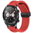 For Honor Watch Dream Window Blind Magnetic Buckle 22mm Silicone Watch Band(Red) - 1