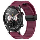 For Honor Watch Dream Window Blind Magnetic Buckle 22mm Silicone Watch Band(Wine Red) - 1