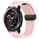 For Honor Watch GS Pro Window Blind Magnetic Buckle 22mm Silicone Watch Band(Pink) - 1