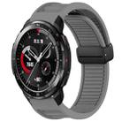 For Honor Watch GS Pro Window Blind Magnetic Buckle 22mm Silicone Watch Band(Dark Grey) - 1