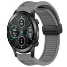 For Honor Magic Watch 2 46mm Window Blind Magnetic Buckle 22mm Silicone Watch Band(Dark Grey) - 1