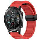 For Honor Magic Watch Window Blind Magnetic Buckle 22mm Silicone Watch Band(Red) - 1