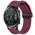 For Honor Magic Watch Window Blind Magnetic Buckle 22mm Silicone Watch Band(Wine Red) - 1