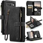 For Google Pixel 9 / 9 Pro CaseMe C30 Card Slots Zipper Wallet Leather Phone Case(Black) - 1