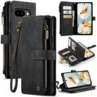 For Google Pixel 9a CaseMe C30 Card Slots Zipper Wallet Leather Phone Case(Black) - 1