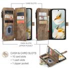 For Google Pixel 9a CaseMe C30 Card Slots Zipper Wallet Leather Phone Case(Brown) - 2