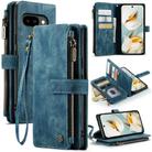 For Google Pixel 9a CaseMe C30 Card Slots Zipper Wallet Leather Phone Case(Blue) - 1