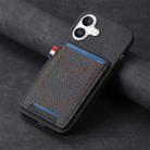 For iPhone 16 Plus Denim Texture Leather Skin Phone Case with Card Slot(Black) - 2