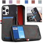 For iPhone 16 Pro Denim Texture Leather Skin Phone Case with Card Slot(Black) - 1