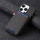 For iPhone 16 Pro Denim Texture Leather Skin Phone Case with Card Slot(Black) - 2