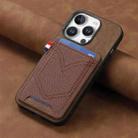 For iPhone 16 Pro Denim Texture Leather Skin Phone Case with Card Slot(Brown) - 2