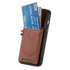 For iPhone 16 Pro Denim Texture Leather Skin Phone Case with Card Slot(Brown) - 3