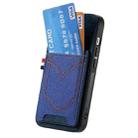 For iPhone 17 Denim Texture Leather Skin Phone Case with Card Slot(Blue) - 2