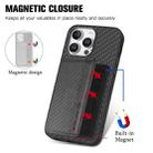 For iPhone 16 Pro Max Carbon Fiber Magnetic Card Wallet RFID Blocking Phone Case(Black) - 3