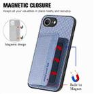 For iPhone 16e Carbon Fiber Magnetic Card Wallet RFID Blocking Phone Case(Blue) - 3