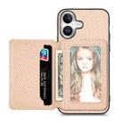 For iPhone 17 Carbon Fiber Magnetic Card Wallet RFID Blocking Phone Case(Khaki) - 2