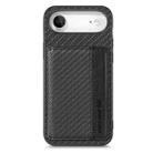 For iPhone Air Carbon Fiber Magnetic Card Wallet RFID Blocking Phone Case(Black) - 1