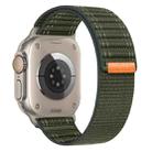 For Apple Watch Series 8 41mm Sea Wave Nylon Hook and Loop Fastener Watch Band(Army Green) - 1
