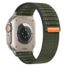 For Apple Watch Series 8 45mm Sea Wave Nylon Hook and Loop Fastener Watch Band(Army Green) - 1