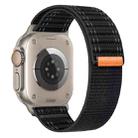 For Apple Watch Series 5 44mm Sea Wave Nylon Hook and Loop Fastener Watch Band(Black) - 1