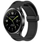 For Xiaomi Watch 2 Window Blind Magnetic Buckle 22mm Silicone Watch Band(Black) - 1