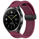 For Xiaomi Watch 2 Window Blind Magnetic Buckle 22mm Silicone Watch Band(Wine Red) - 1