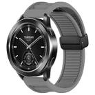 For Xiaomi Watch S3 Window Blind Magnetic Buckle 22mm Silicone Watch Band(Dark Grey) - 1