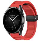 For Xiaomi Watch S2 Window Blind Magnetic Buckle 22mm Silicone Watch Band(Red) - 1