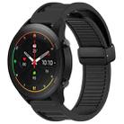 For Xiaomi Watch S1 Pro Window Blind Magnetic Buckle 22mm Silicone Watch Band(Black) - 1