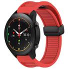 For Xiaomi Watch S1 Pro Window Blind Magnetic Buckle 22mm Silicone Watch Band(Red) - 1