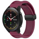 For Xiaomi Watch S1 Pro Window Blind Magnetic Buckle 22mm Silicone Watch Band(Wine Red) - 1