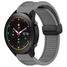 For Xiaomi Watch S1 Pro Window Blind Magnetic Buckle 22mm Silicone Watch Band(Dark Grey) - 1