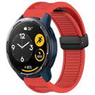 For Xiaomi Watch S1 Active Window Blind Magnetic Buckle 22mm Silicone Watch Band(Red) - 1