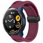 For Xiaomi Watch S1 Active Window Blind Magnetic Buckle 22mm Silicone Watch Band(Wine Red) - 1