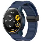 For Xiaomi Watch S1 Active Window Blind Magnetic Buckle 22mm Silicone Watch Band(Midnight Blue) - 1