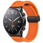 For Xiaomi Watch S1 Window Blind Magnetic Buckle 22mm Silicone Watch Band(Orange) - 1