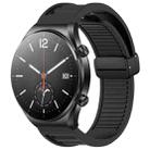 For Xiaomi Watch S1 Window Blind Magnetic Buckle 22mm Silicone Watch Band(Black) - 1