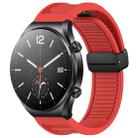 For Xiaomi Watch S1 Window Blind Magnetic Buckle 22mm Silicone Watch Band(Red) - 1